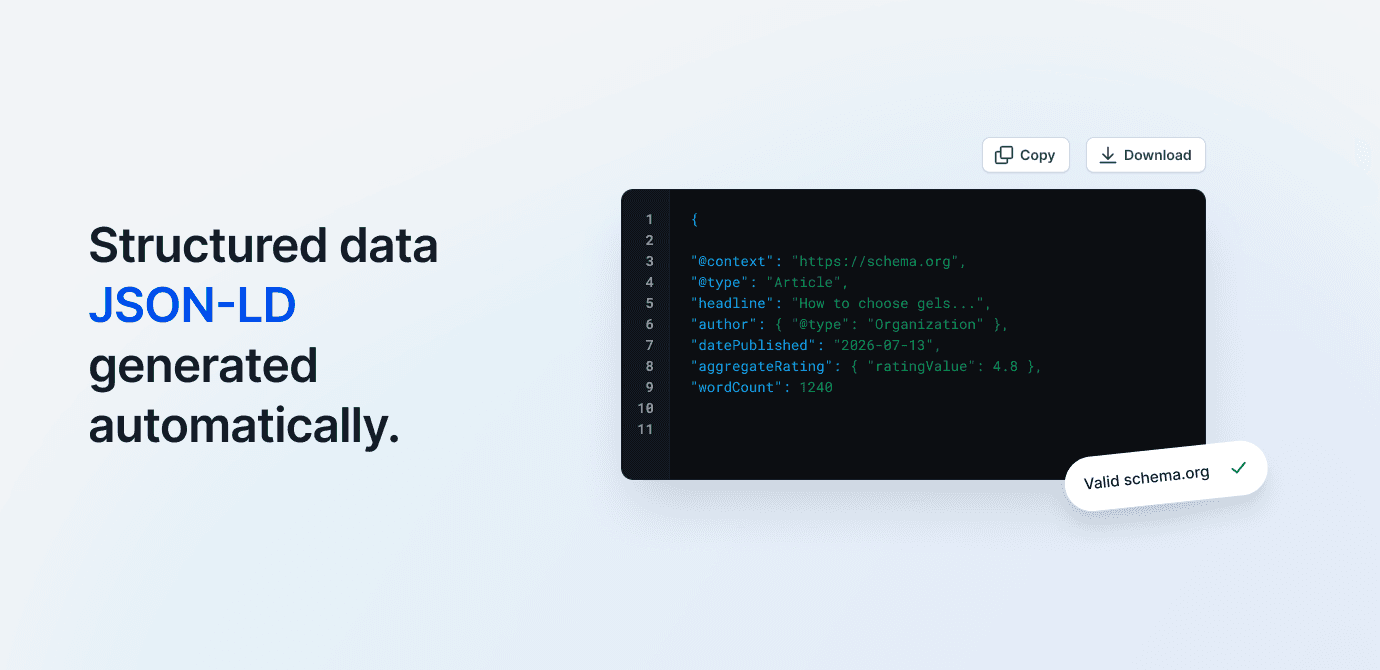 Structured data JSON-LD (schema.org) for articles